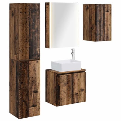 vidaXL Badkamerkastenset 5 st Oud hout Bewerkt hout