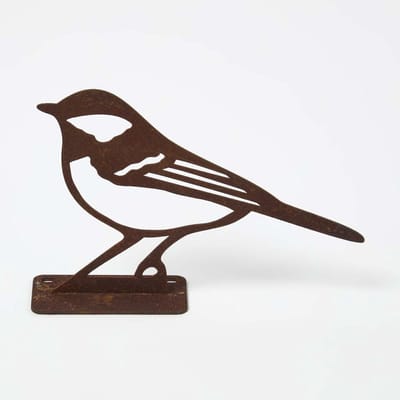 Homescapes Roest Decoratie Koolmees – Vogelfiguur voor Muren en Hekken