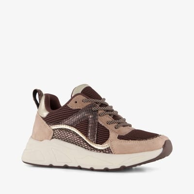 Blue Box meisjes dad sneakers bruin beige - Maat 29 - Uitneembare zool