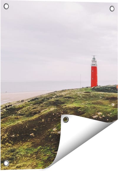 Gards Tuinposter Vuurtoren Texel - 40x50 cm - Tuindoek - Tuindecoratie - Wanddecoratie buiten - Tuinschilderij