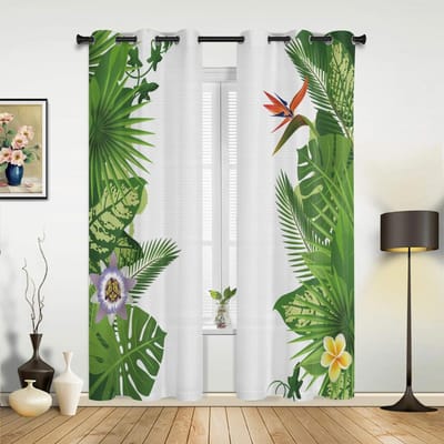 Barokke Bloem Bladeren Gordijnen voor Slaapkamer Woonkamer Draperieën Keuken Kinderkamer Raamgordijn Moderne Huisdecoratie 135W x 60H(cm) x1