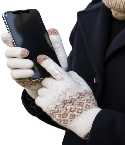 Touchscreen Winter Handschoenen I Wanten I Touch Tip Gloves I Uniseks I One Size I Wit