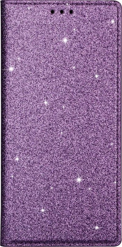 Hoesje geschikt voor Samsung Galaxy S10 Plus - Bookcase - Pasjeshouder - Portemonnee - Glitter - TPU - Paars
