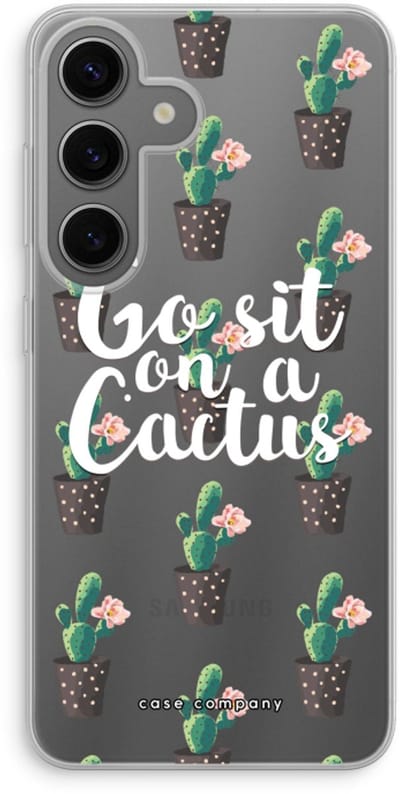 Case Company® - Hoesje geschikt voor Samsung Galaxy S24 hoesje - Cactus quote - Soft Cover Telefoonhoesje - Bescherming aan alle Kanten en Schermrand