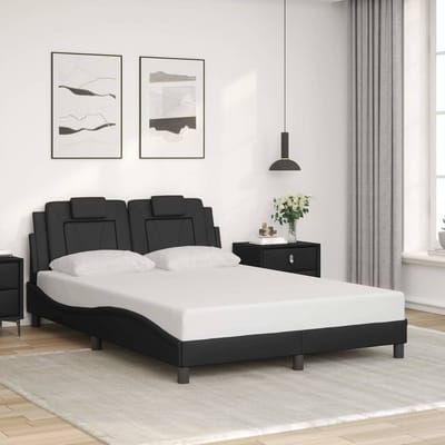 vidaXL - Bedframe - "Viana" - zonder - matras - kunstleer - zwart - 120x200 - cm