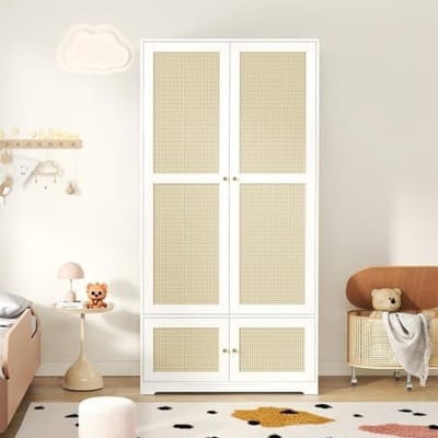 Luxe Kledingkast – Wit – 90x48x180 cm – Industrohome