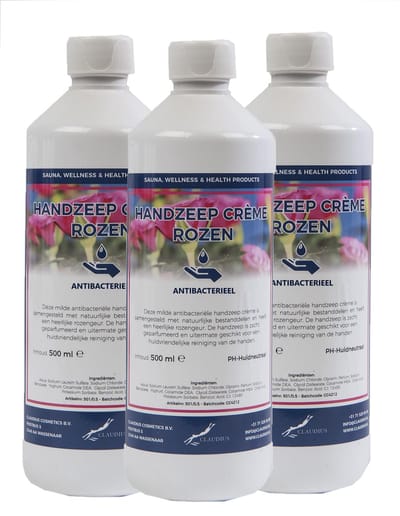 Handzeep Crème Rozen 500 ml - set van 3 stuks