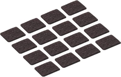 Meubelbeschermers - Vilt dopjes - Vloeren beschermen - Zelfklevend - 30mm vierkant - Donkerbruin