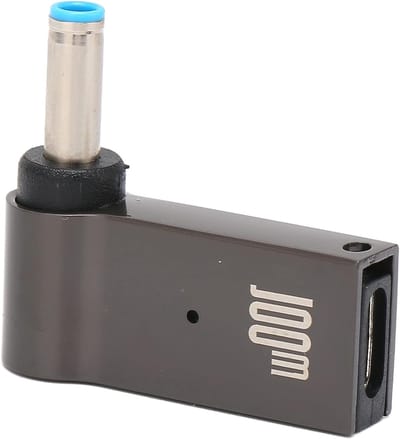 Krachtige 100W USB C naar DC Adapter met 90 Graden Hoek, Geschikt voor Laptops en PD Emulators, 4.5mm X 3mm Aansluiting