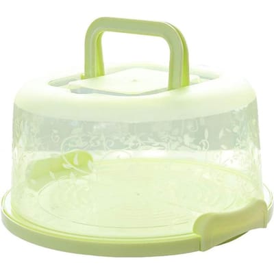 Boîte de conservation des aliments portable pour cupcakes avec poignée, boîte à gâteaux transparente vert