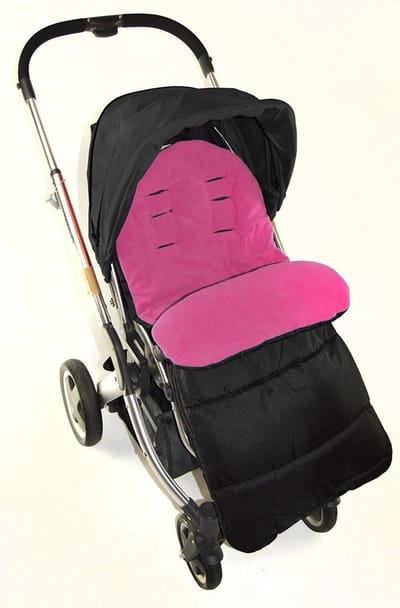 Voetenzak - Kinderwagen deken - Reizen met baby - Zacht fleece gevoerd - 48x42x6 cm - Roze