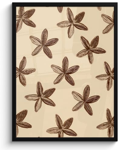 Poster in lijst - Fotolijst 50x70 cm - Posters - Sterren - Bruin - Natuurlijk - Posterlijst zwart - Decoratie - Wanddecoratie woonkamer - Muurdecoratie slaapkamer