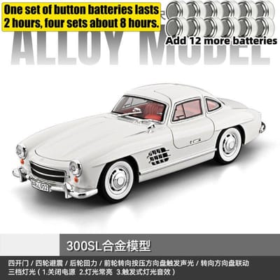 1:18 Mercedes Benz 300SL Gullwing Luxe Klassieke Coupé Legeringsmodel Metalen Diecast Auto Woondecoratie & Computer Bureau Ornament