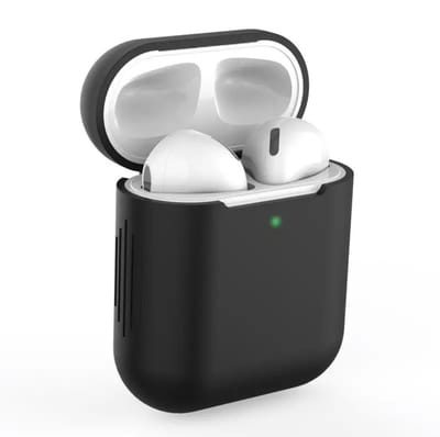 Bescherm Hoes Cover Case voor Apple AirPods (Siliconen) - Zwart