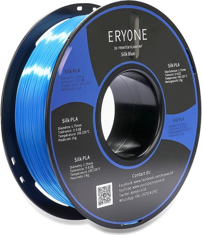 Eryone - Silk Blue - PLA Filament - 1Kg 1.75mm - Voor 3D-printer en 3D-pen - Blauw