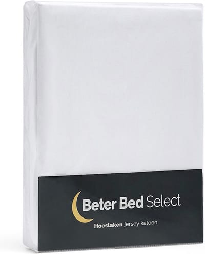 Beter Bed Select Jersey Hoeslaken - 160 x 200/210/220 cm - 100% Katoen - Matrasbeschermer - Matrashoes - Wit