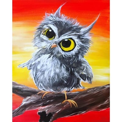 Peinture diamant 5D à faire soi-même, point de croix, oiseau gris, mosaïque, broderie, couture 20X30CM gray