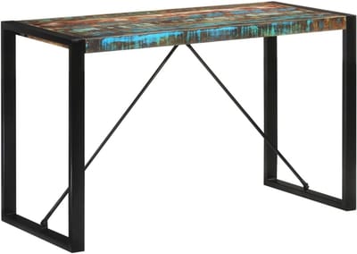 Eettafel Massief Hout - Keukentafel Kloostertafel - Gezellig Dineren - Vintage Gerecycled Hout - 120x55x76 cm - Natuurlijk