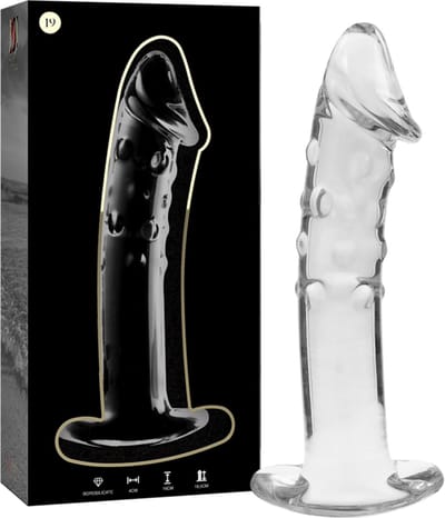NEBULA SERIES BY IBIZA™ - MODEL 19 DILDO BOROSILICATE GLASS 18.5 X 4 CM CLEAR | BEST GLASS BUTTPLUG | GLASS ANAL PLUG | BEST SELLER