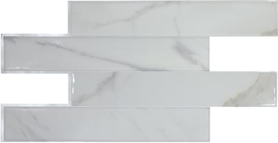 Smart Tiles Zelfklevende keuken achterwand voor keuken en badkamer Norway wit marmer 2 57,30cm x 29,40cm