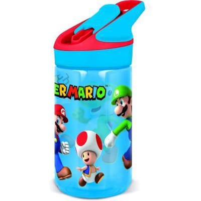 Nintendo's Super Mario Tritan Premium Drinkfles - 480 ml – Sluit goed af – Drinkfles voor kinderen – Blauw/Rood