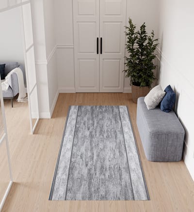 TAPISO Tapijtloper Antislip Rubber Gel-Onderkant Grijs Modern – Gangloper Keukenloper Maat op Maat- 80x100