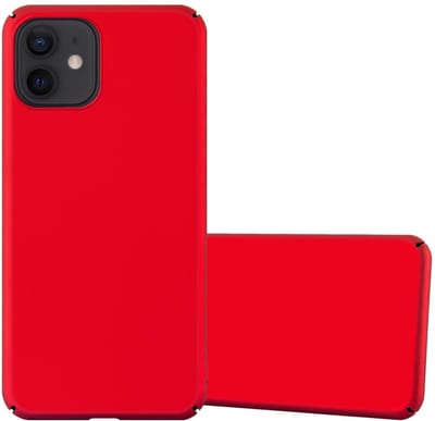 Cadorabo Hoesje geschikt voor Apple iPhone 12 PRO MAX in METAAL ROOD - Hard Case Cover beschermhoes in metaal look tegen krassen en stoten
