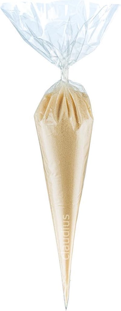 Scrubzout Amandel - 300 gram in puntzak transparant- set van 6 stuks - Hydraterende Lichaamsscrub