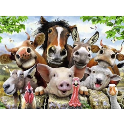 Diamant schilderij diamant borduurwerk dieren familie diamant mozaïek dieren kruissteek handwerken steentjes foto's 40X50CM