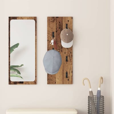 vidaXL - Wandgemonteerde - kapstok - Muurmontage - Oudhout - 30 - x - 1,5 - x - 80 - cm