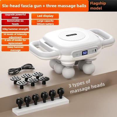 Zeskop Fascia Massagepistool Volledige Lichaamsdieptemassage Elektrische Draadloze Massager Huis Hoge Frequentie Spier Vibratie Ontspanning Type c charge
