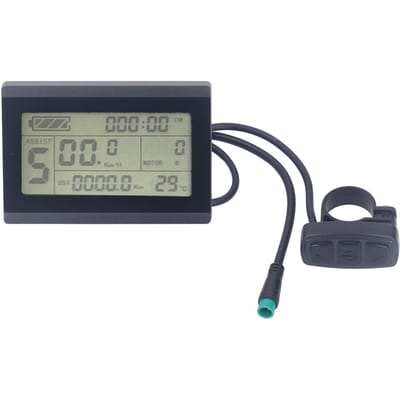 Écran LCD de Vélo Électrique 5 broches Étanche Rétroéclairé Compteur d'Affichage LCD pour Vélo de Montagne Électrique gray