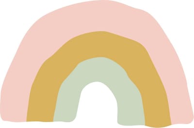 Thuismusje Muurstickers regenboogjes - 25 stuks - babykamer - kinderkamer - roze - groen