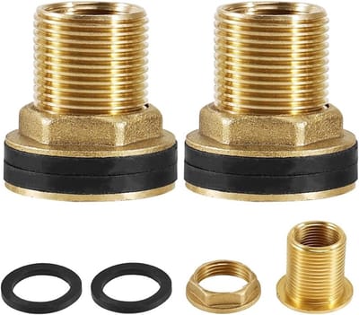Tank schroefverbinding 3/4 inch x 1/2 inch, messing aansluiting voor regentonnen, waterkranen en watertanks, ideaal voor tuin en irrigatie