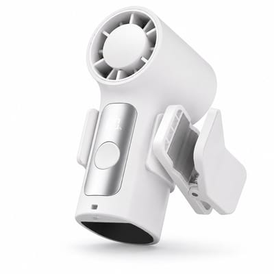 Mini Draagbare Handventilator met Klem - 3-in-1 Oplaadbare Clip-on Tafelventilator - Stille USB Bureauventilator met 6 Snelheden en LED-display - Kleine Compacte Reisventilator voor Kantoor en Kinderwagen - Wit