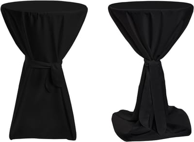 Statafelhoezen - Tafelbekleding - Feestelijke sfeer - Gastronomie kwaliteit - 60cm diameter - Zwart