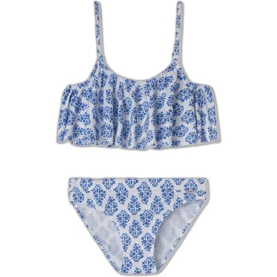 Pepe Jeans Multi Fl Ruffled Bikini Blauw 16 Years Meisje