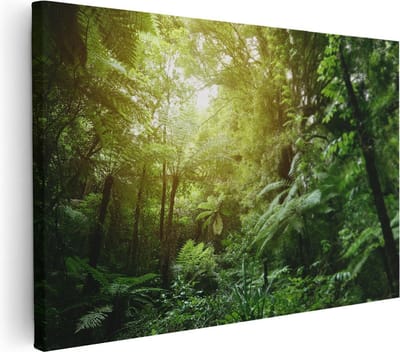 Artaza Canvas Schilderij Jungle - 30x20 cm - Klein - Wanddecoratie Bos - Muurdecoratie Landschap - Schilderijen Op Canvas