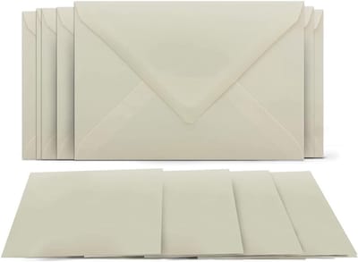50 Blanco Vouwkaarten DIN A6 met C6 Enveloppen Set voor Uitnodigingen en Wenskaarten