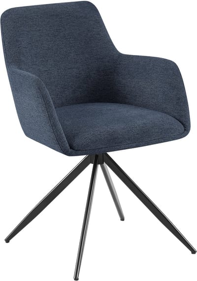 CLP Draaibare eetkamerstoel Olema - armleuningen - Stof/blauw
