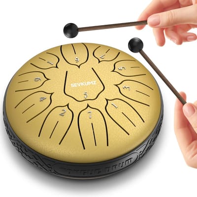 Draagbare Mini Stalen Tongtrommel 15 cm - Handpan Instrument voor Meditatie, Yoga en Kinderen
