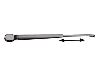 Roca Verstelbare wisserarm met verstelbare tip W10/12, Zwart/RVS 324-460mm
