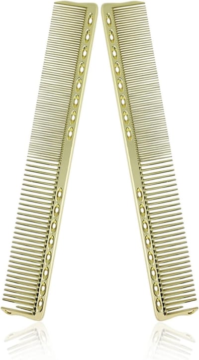 Professionele Haar Kam Set van 2 Stuks, Roestvrijstalen Anti-Static Kammen voor Kappers, Ideaal voor Haarstyling en Knippen