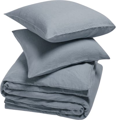 Yumeko dekbedovertrek gewassen linnen schemerblauw 240x220 + 2/60x70 - Biologisch & ecologisch