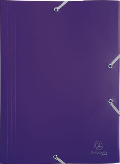 Exacompta 30x Elastomap 3 kleppen ondoorschijnende PP 4/10de - A4 - Purper - 55918E