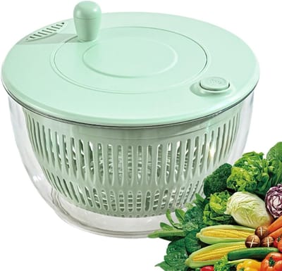 Salade Spinner - Groente Wasmachine - Verse Salades Maken - Efficiënte Pomp Bediening - 235x14cm - Lichtgroen
