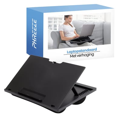 Phreeze - Laptopkussen - Schootkussen voor Laptop & Tablet - Laptop Standaard Verstelbaar - Laptray met Kussen - Zwart