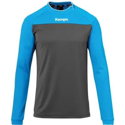 Kempa Prime Longsleeve Shirt - sportshirts - grijs/lichtblauw - maat S