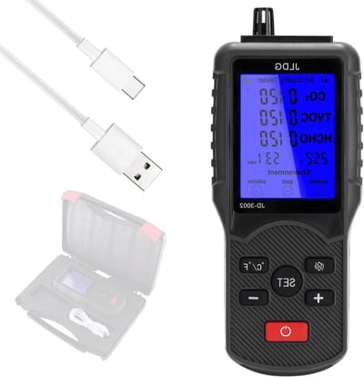 Luchtkwaliteitsdetector - Meetinstrument Binnenlucht - Gezond Binnenklimaat - Hoge Nauwkeurigheid Sensor - 23x18x5 cm - Wit