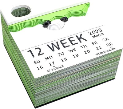 Tijdstuk Kalender - Papieren Sculptuur - Bureau Organisatie - Afscheurbare Bladen - 9x9x5 cm - Enkele